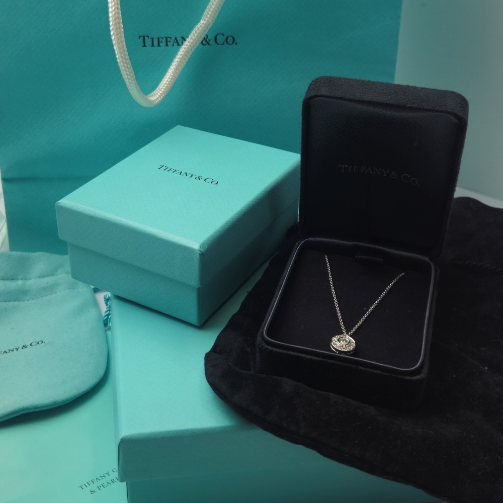 Tiffany & Co. Platinum Diamond Pendant Necklace